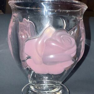Elegant Pink Rose Glass Vase